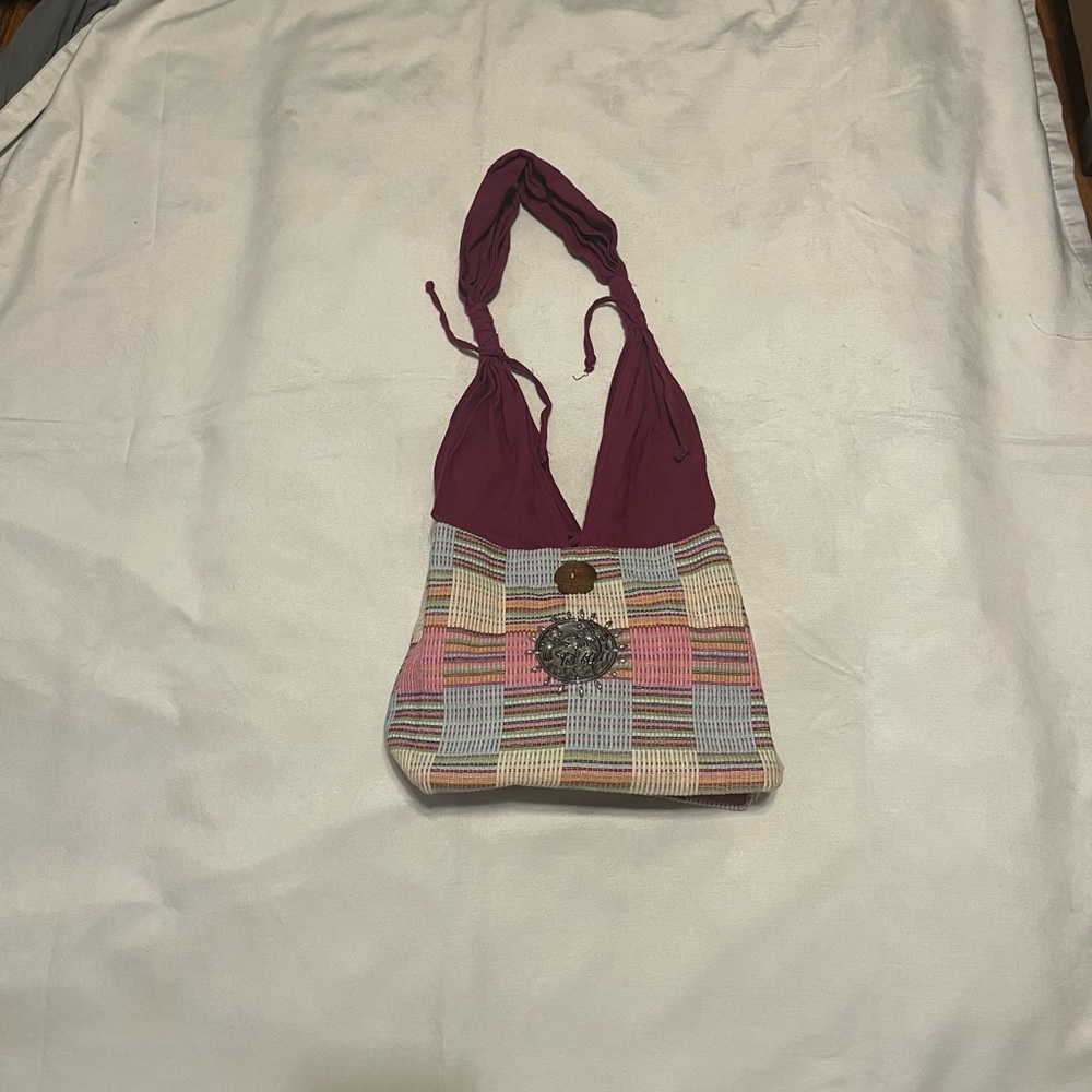 Handcrafted Woven Hobo Bag with Elephant Medallion - Picture 2 of 8